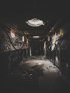 Black and White Painted Wall Room, abandoned, building, dark HD wallpaper