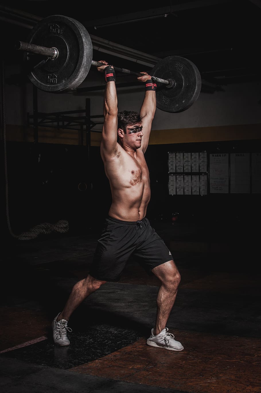 Man Lifting A Barbell, body, bodybuilding, brawny, effort, fitness