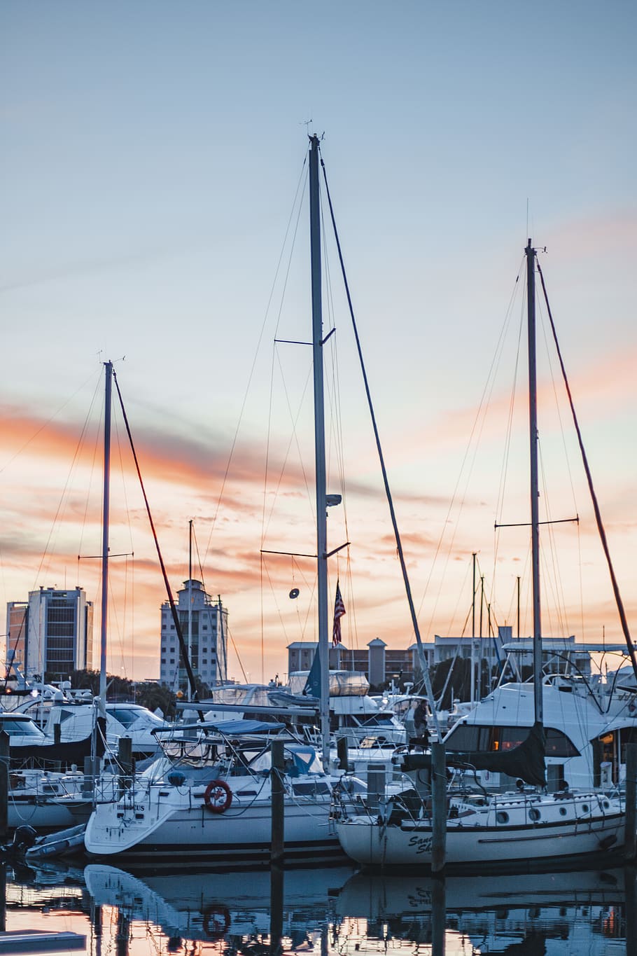 yachts docked on docking area, nautical vessel, sailboat, transportation HD wallpaper