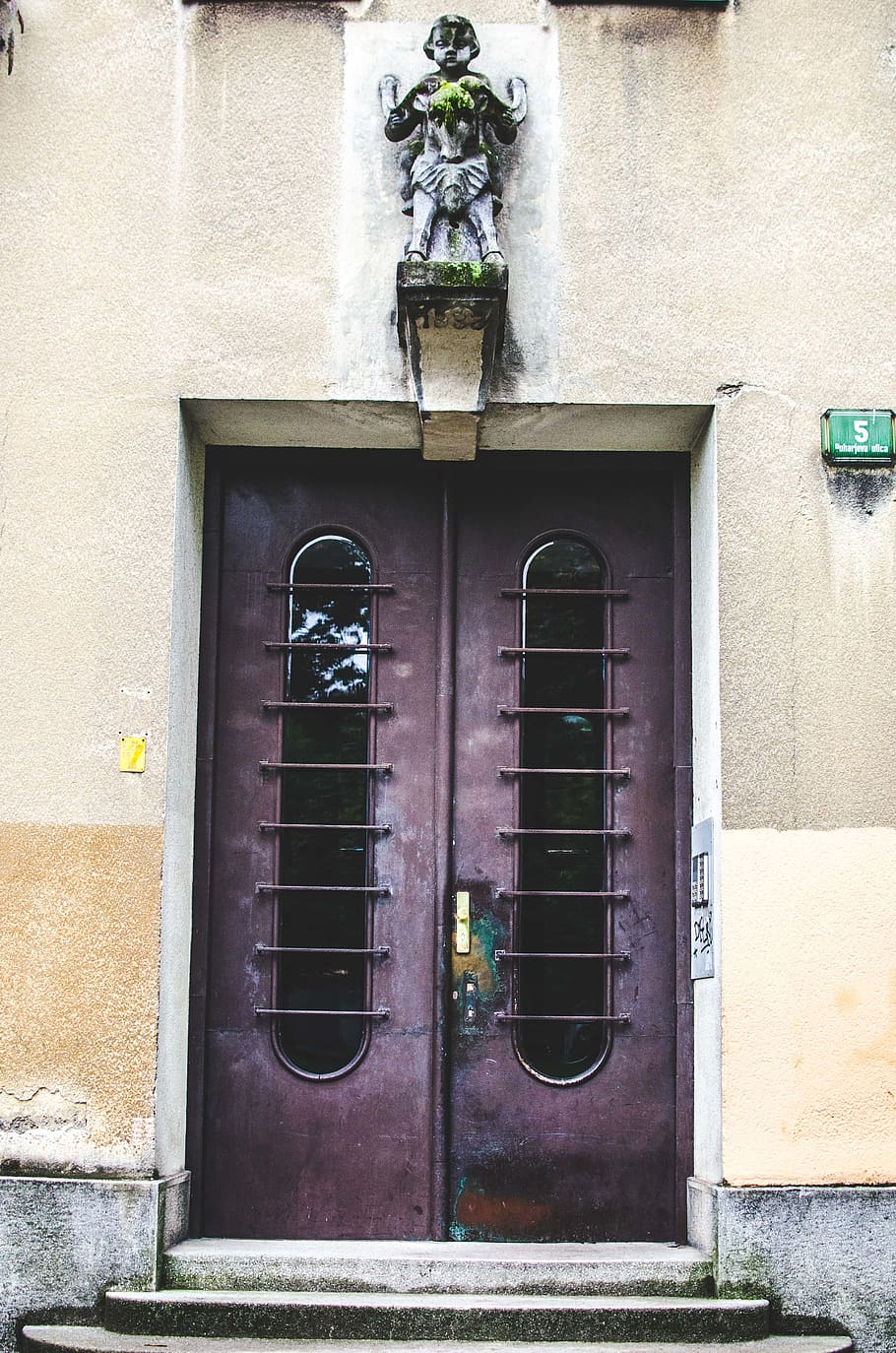 metal door, building exterior, architecture, built structure HD wallpaper