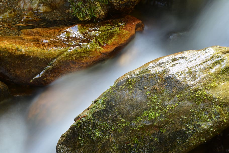 bach, water, stones, rock, rock - object, scenics - nature HD wallpaper