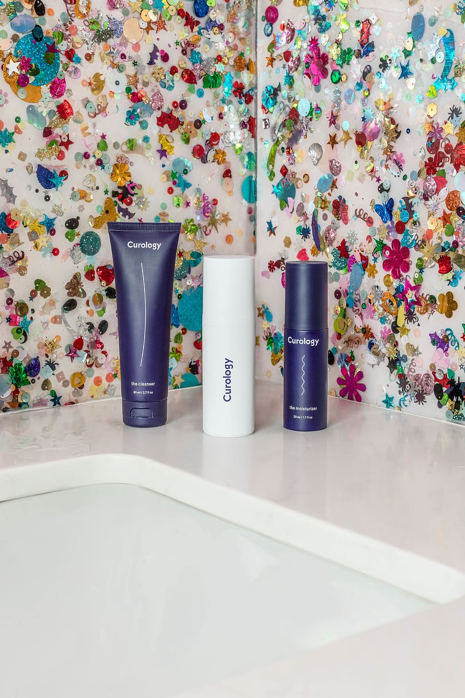 three assorted containers on table, bathtub, clean, moisturizer HD wallpaper
