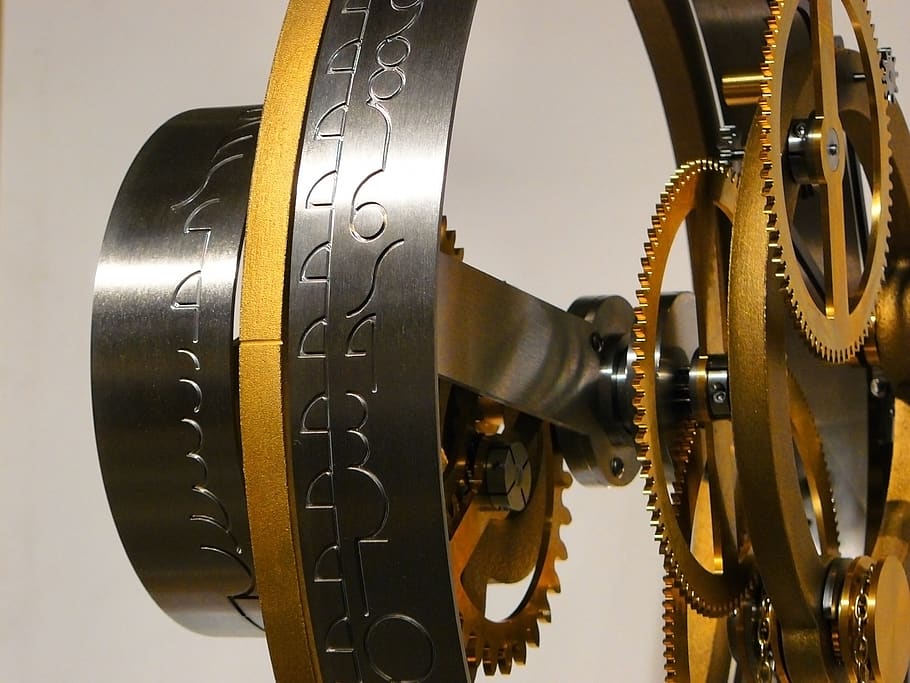 Black and Gold Machine, close-up, instrument, mechanism, metal HD wallpaper