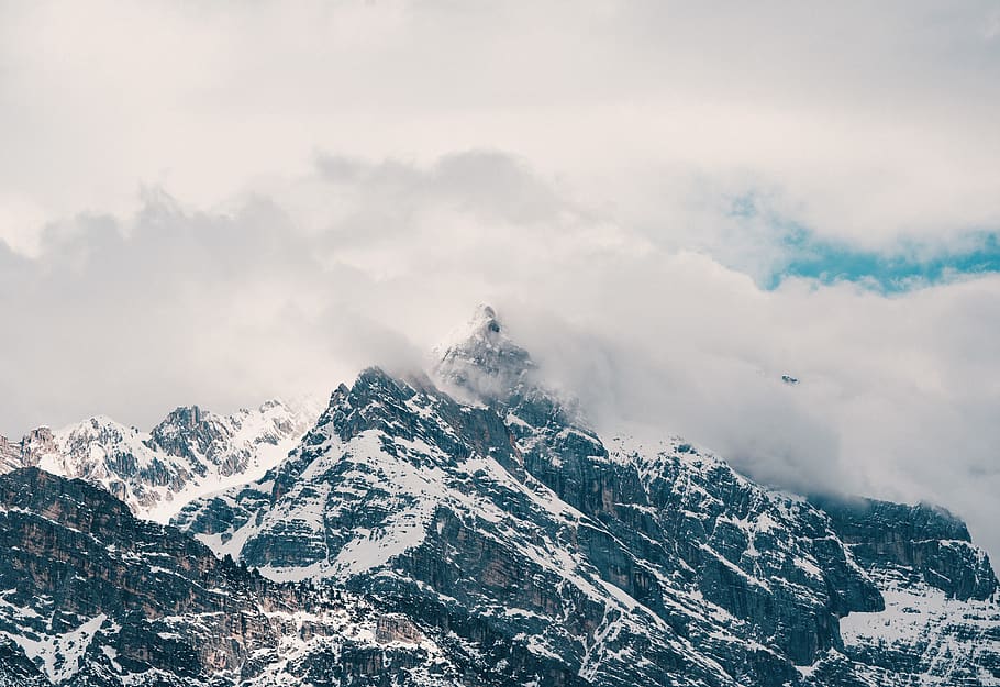 outdoors, mountain range, nature, ice, peak, snow, glacier HD wallpaper