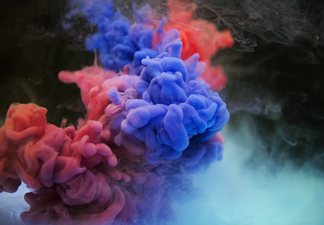 Multicolored Smoke, art, artistic, background, beautiful, blue HD wallpaper
