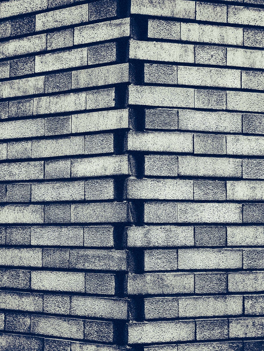 Grayscale Photography of Gray Brick Wall, brickwall, brickwork HD wallpaper