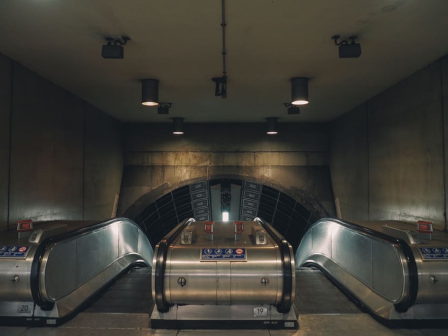 architecture, building, infrastructure, indoor, mall, escalator HD wallpaper
