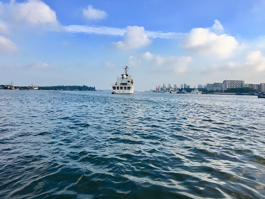 water, waterfront, sky, sea, cloud - sky, nautical vessel, mode of transportation HD wallpaper