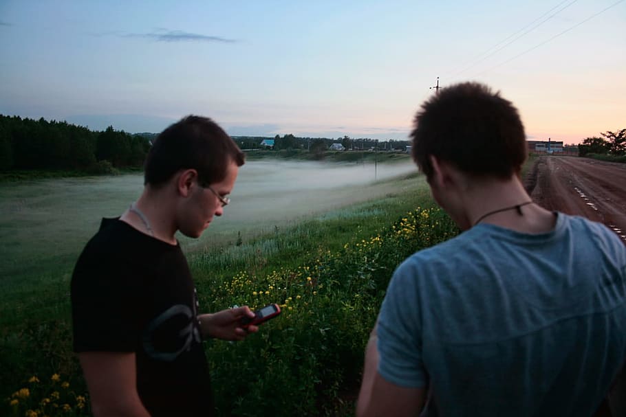 dark, evening, human, landscape, morning, person, scene, field HD wallpaper