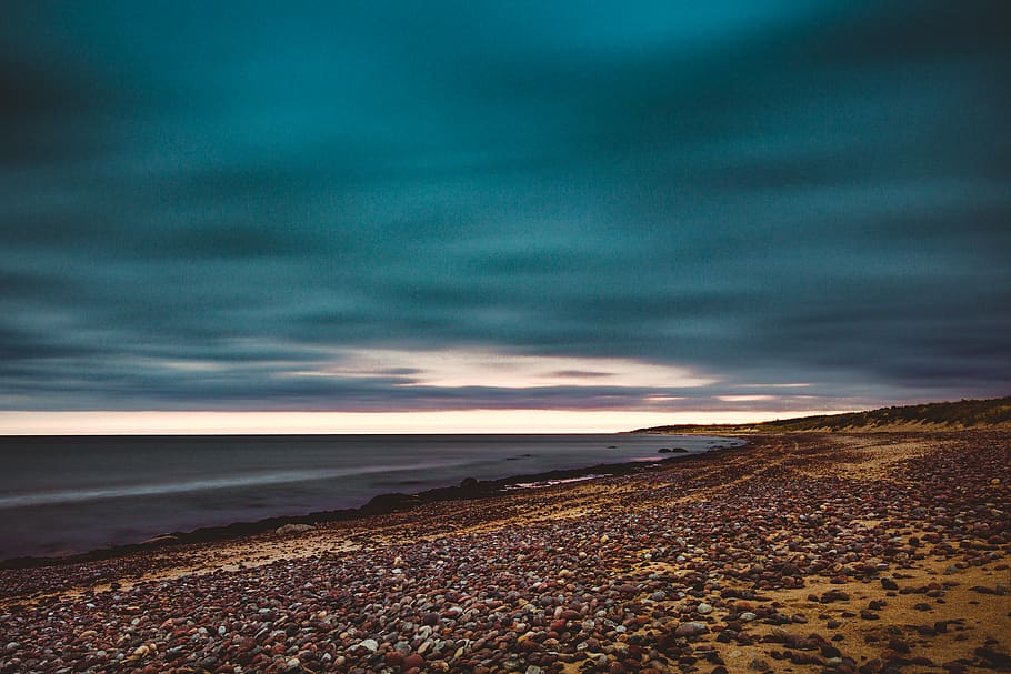 white sand beach, pebble, latvia, užava parish, outdoors, landscape HD wallpaper