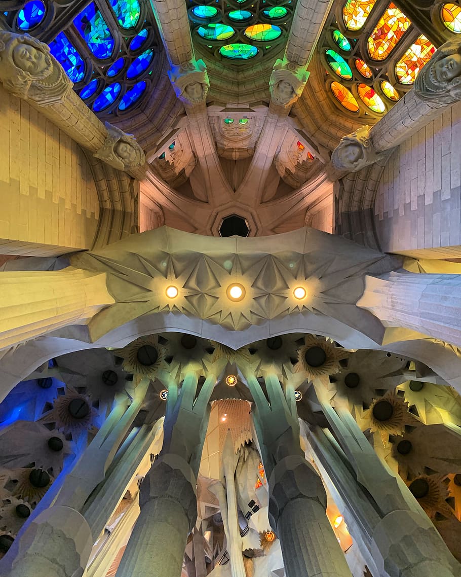 low angle photography of building interior, shotoniphonex, tintedwindow HD wallpaper