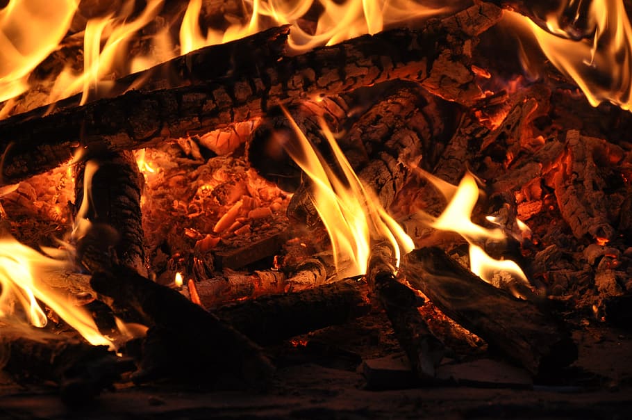 fire, fire screen, carbon, fuel, fireplace, burning, flame, HD wallpaper