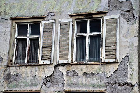 window, hotel, architecture, old, building, facade, abandoned HD wallpaper