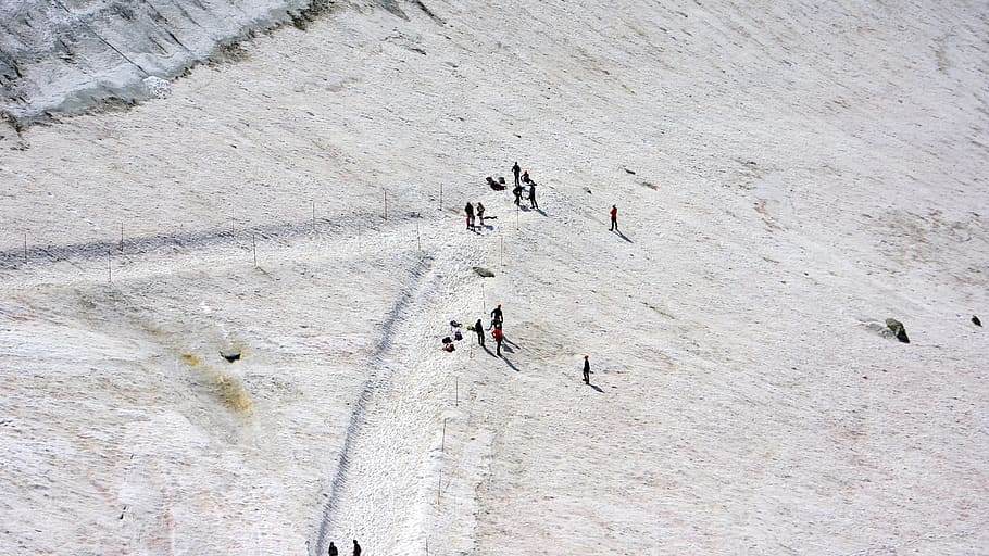france, chamonix, high angle view, group of people, real people HD wallpaper
