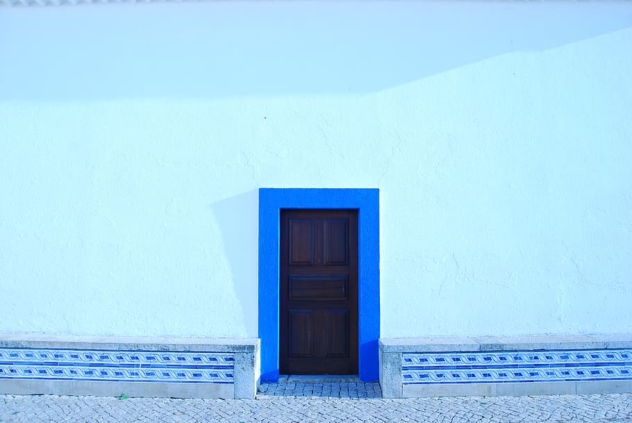 HD wallpaper: door, blue, built structure, building exterior ...