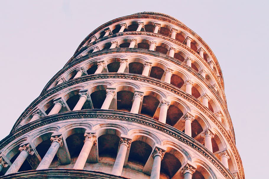 white concrete tower, building, architecture, dome, leaning tower of pisa HD wallpaper