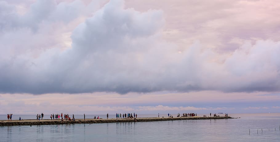 clouds, tonga, golden hour, pier, sky, sunset, nukualofa, cloud - sky HD wallpaper