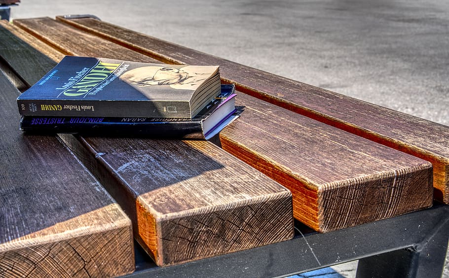 books, reading, park, park bench, bank, education, literature HD wallpaper