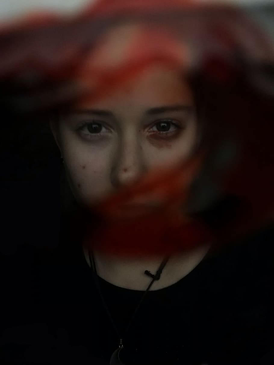 Face of Blood, looking at camera, portrait, one person, headshot HD wallpaper