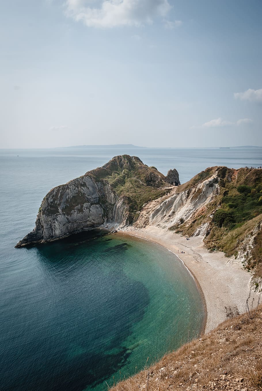 Photo Of Coastline, beach, cliff, daylight, england, island, nature HD wallpaper