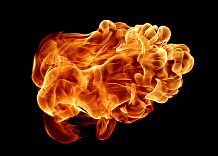 fire, ball, flame, burst, atom, black, abstract, outburst, bomb HD wallpaper