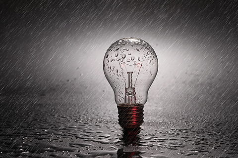lamp, blue light, bulb, drill, opening, idea, perspective, illuminate HD wallpaper