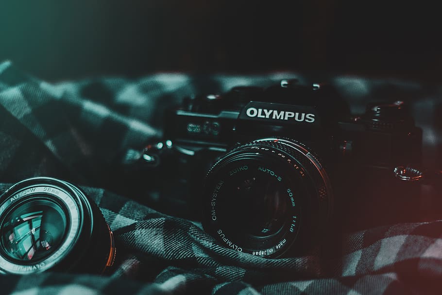 black Olympus bridge camera, electronics, italia, milano, camera lens, HD wallpaper