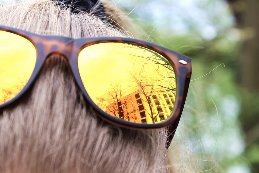 glasses, mirror, sunglasses, fashion, close-up, reflection HD wallpaper