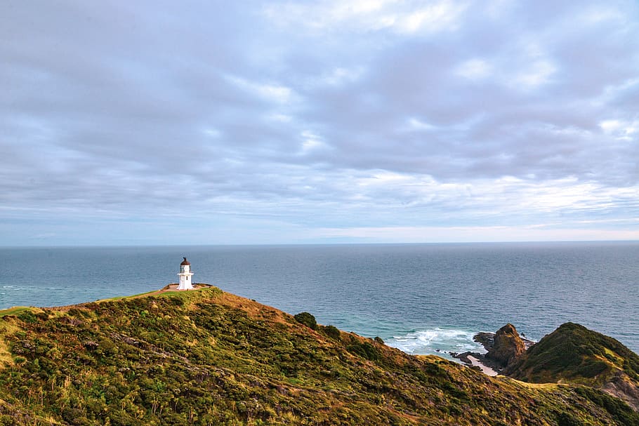white lighthouse, building, architecture, tower, outdoors, land HD wallpaper
