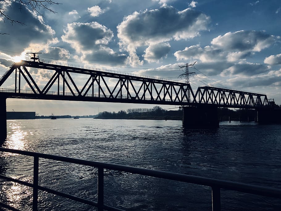railing, banister, handrail, bridge, building, water, waterfront HD wallpaper
