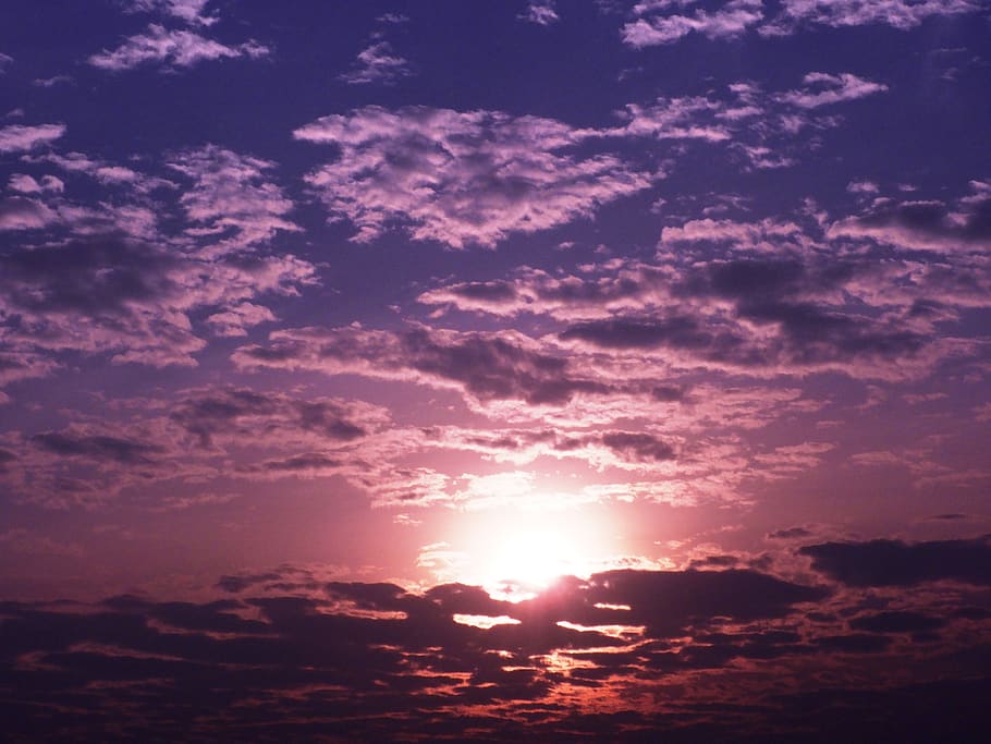 clouds, sunrise, dawn, overcast, sky, cloud - sky, sunset, sunlight HD wallpaper