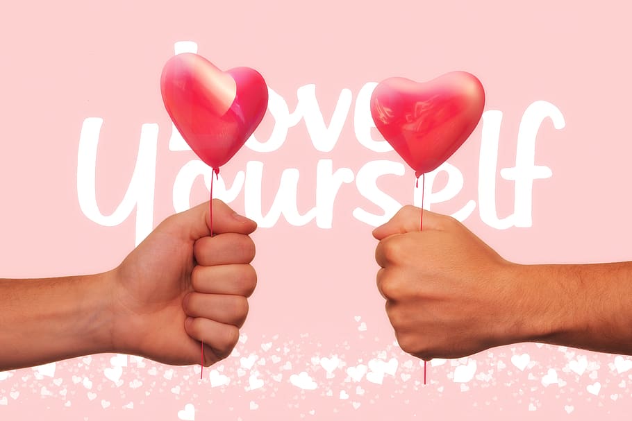 self love, hands, keep, balloon, heart, self-confidence, emotion HD wallpaper