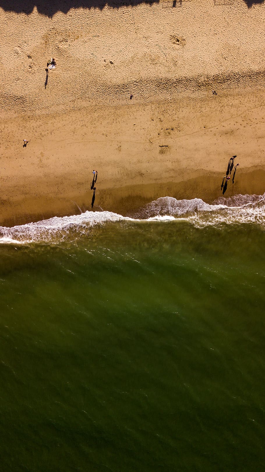 aerial view photography of shoreline, sea, ocean, water, nature, HD wallpaper