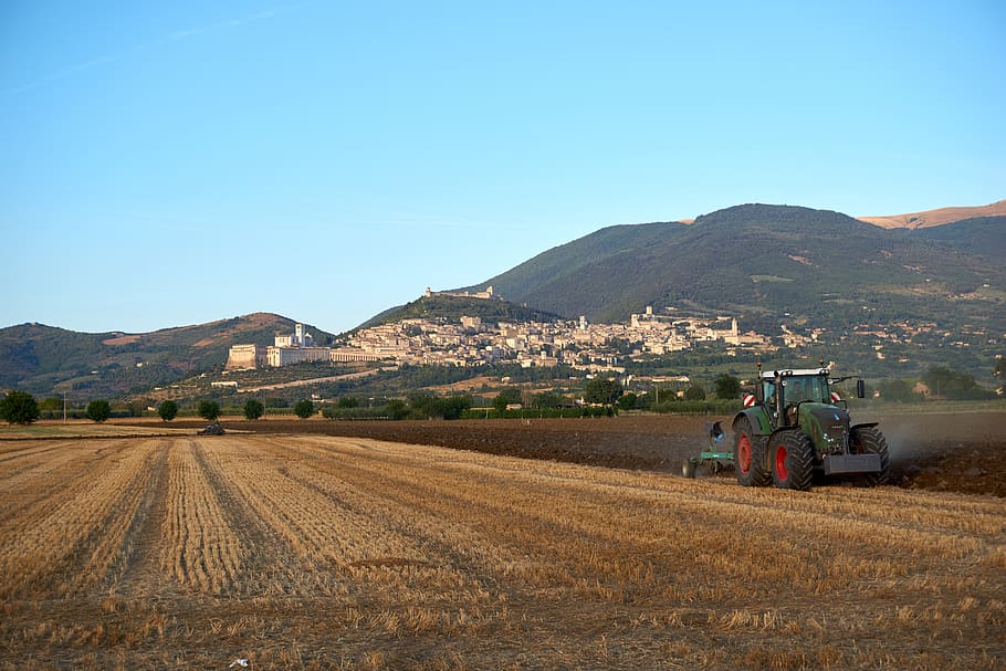 italy, assisi, landscape, sky, environment, field, agriculture HD wallpaper
