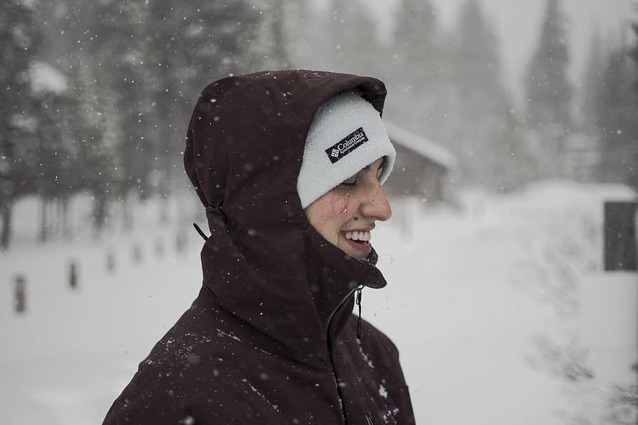 united states, soda springs, cold, january, hat, jacket, brown, HD wallpaper