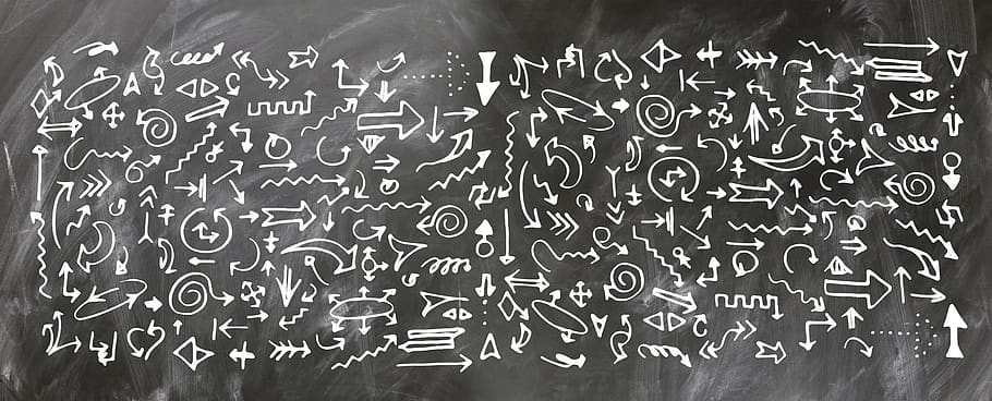 arrows, board, school, blackboard, form, many, direction, right HD wallpaper