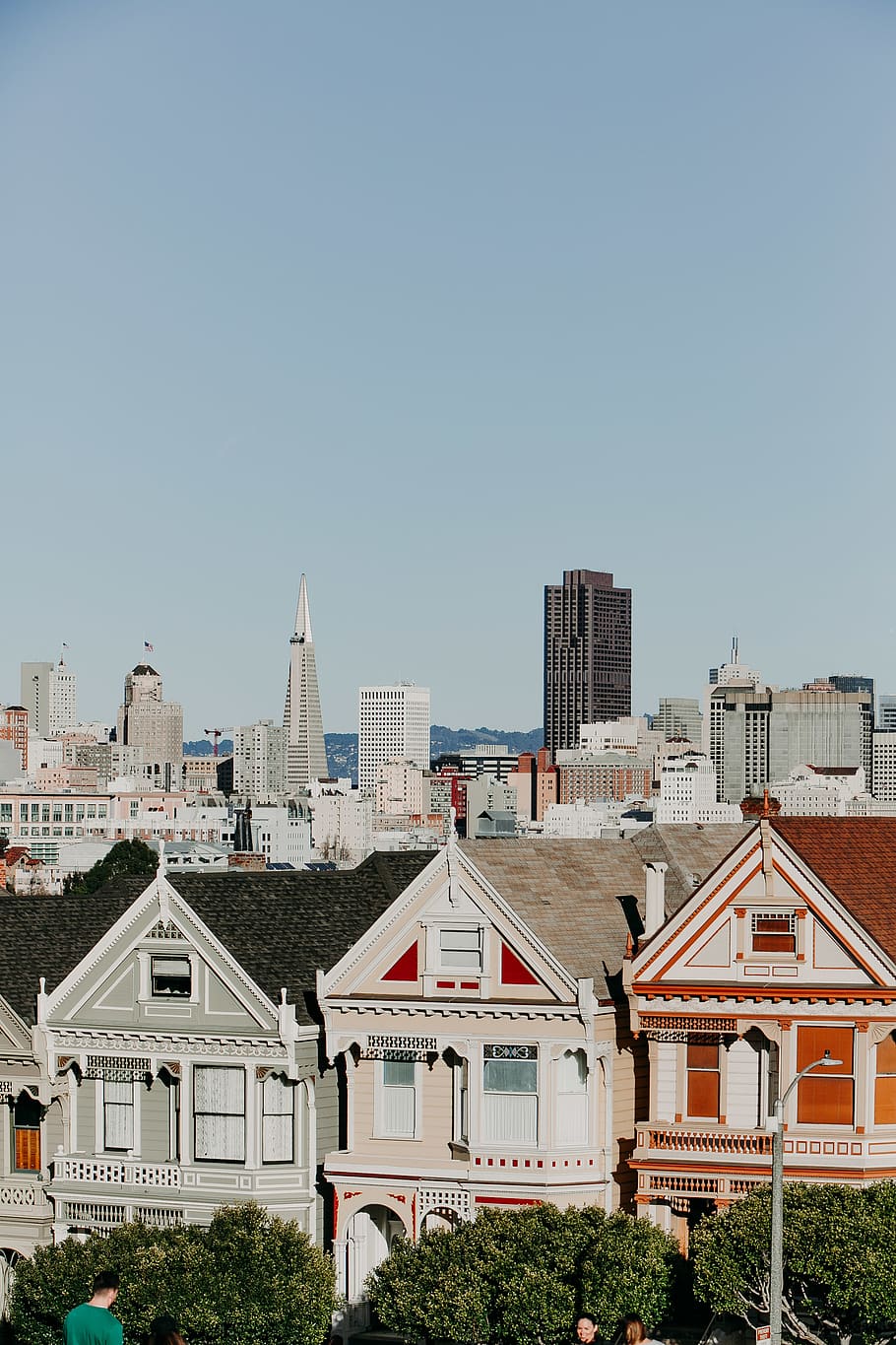 white house, roof, human, person, tile roof, downtown, california HD wallpaper