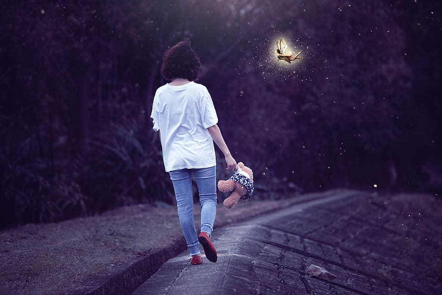 daughter, step, full length, one person, rear view, casual clothing HD wallpaper