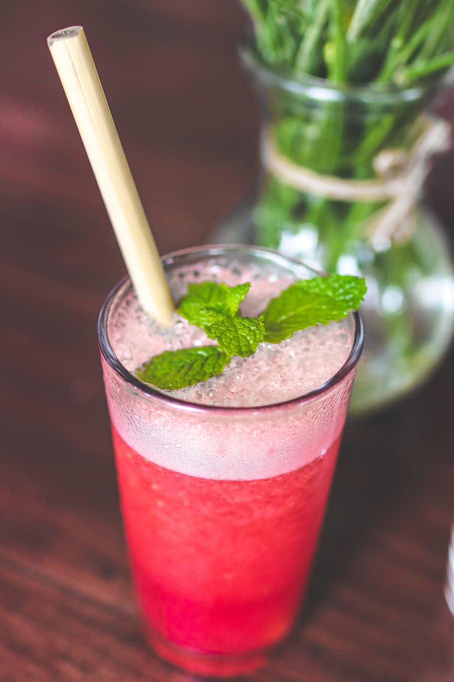 Drinking Glass With Pink Beverage And Mint Leaves, citrus, cocktail HD wallpaper