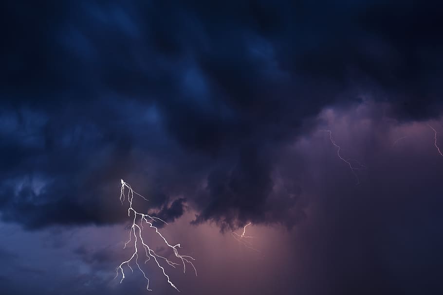 thunderstorm, flash, energy, clouds, sky, weather, dramatic HD wallpaper