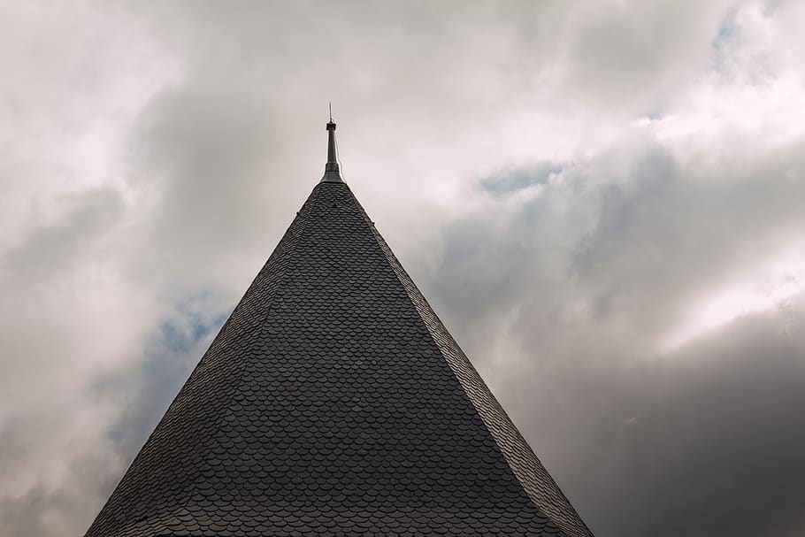 architecture, clouds, cloudy, color, lighting rod, roof, sky HD wallpaper