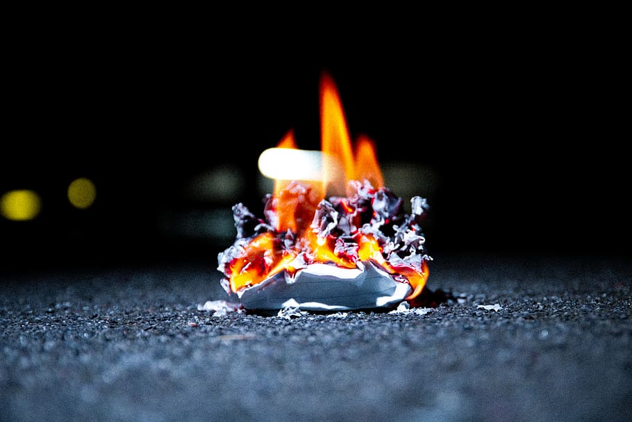burning white paper, street, wallpaper, fire, fire - natural phenomenon HD wallpaper