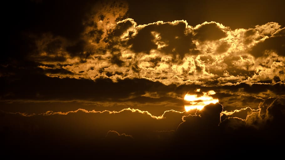 sun, clouds, sunset, sky, landscape, nature, twilight, summer HD wallpaper
