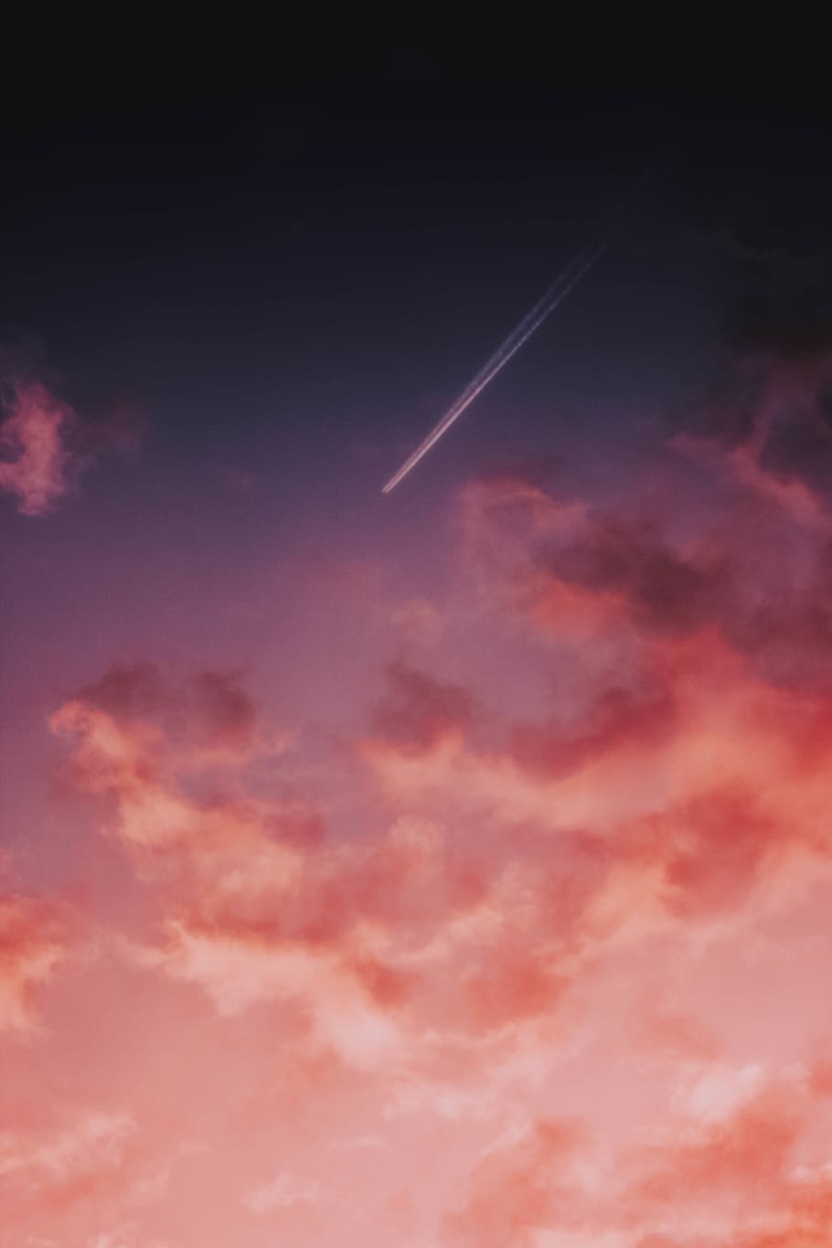 sunrise, fly, plane, sky, cloud, dark, storm, pink, nature, HD wallpaper