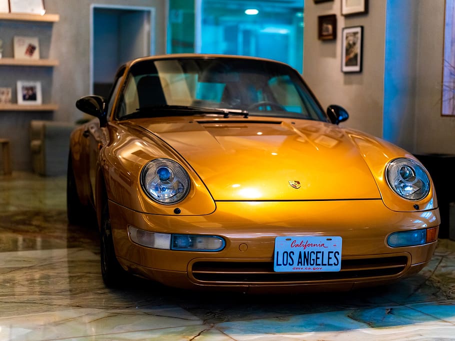 yellow vehicle, car, automobile, transportation, tire, light HD wallpaper