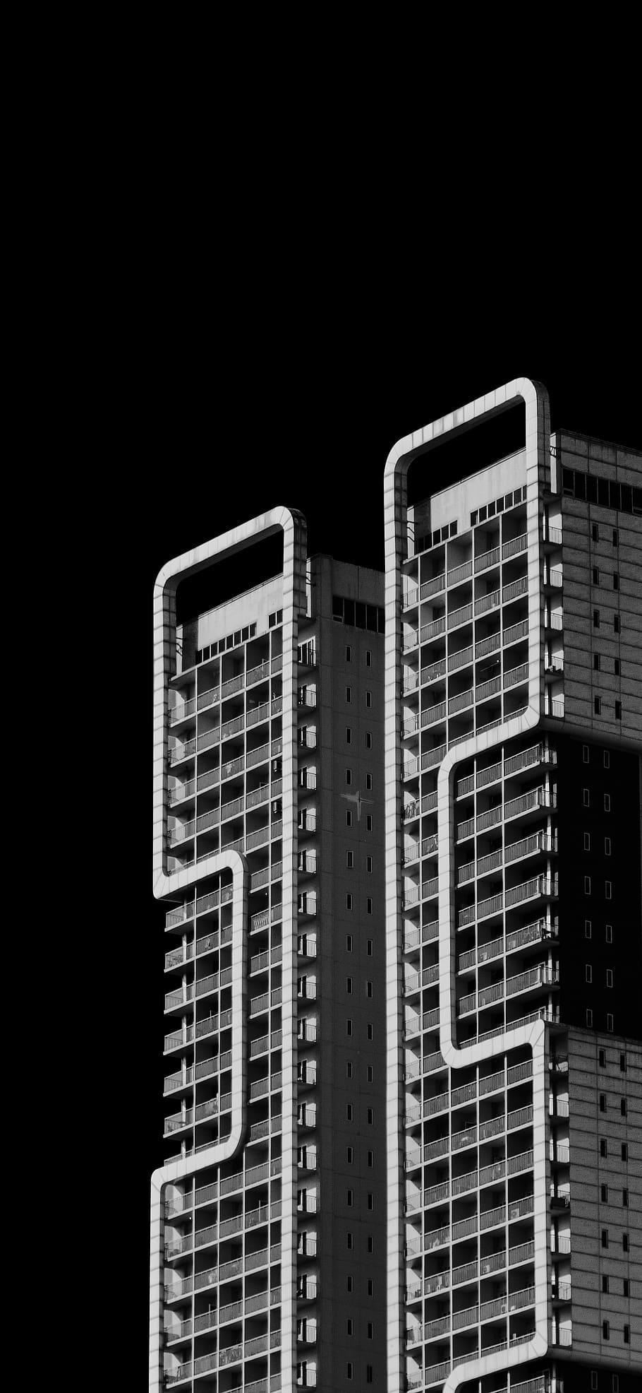 office building, urban, high rise, city, town, galaxy, black and white