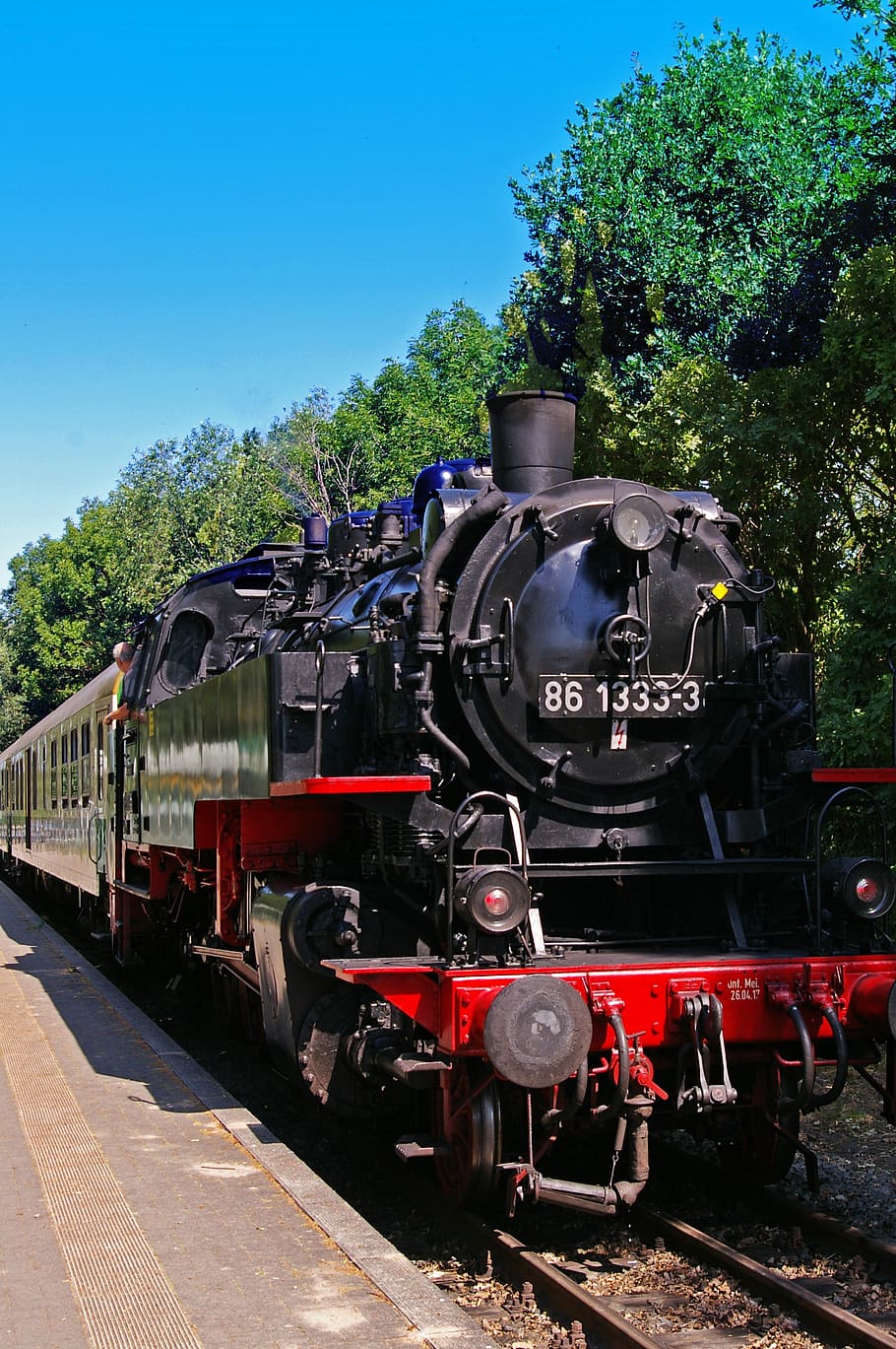 steam locomotive, railway, train, historically, old, nostalgia