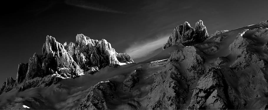 mountains covered with snow, cold temperature, beauty in nature HD wallpaper