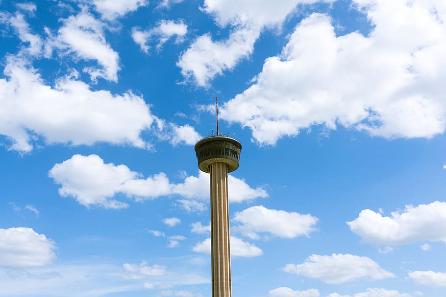 white concrete tower at daytime, cloud - sky, architecture, built structure HD wallpaper