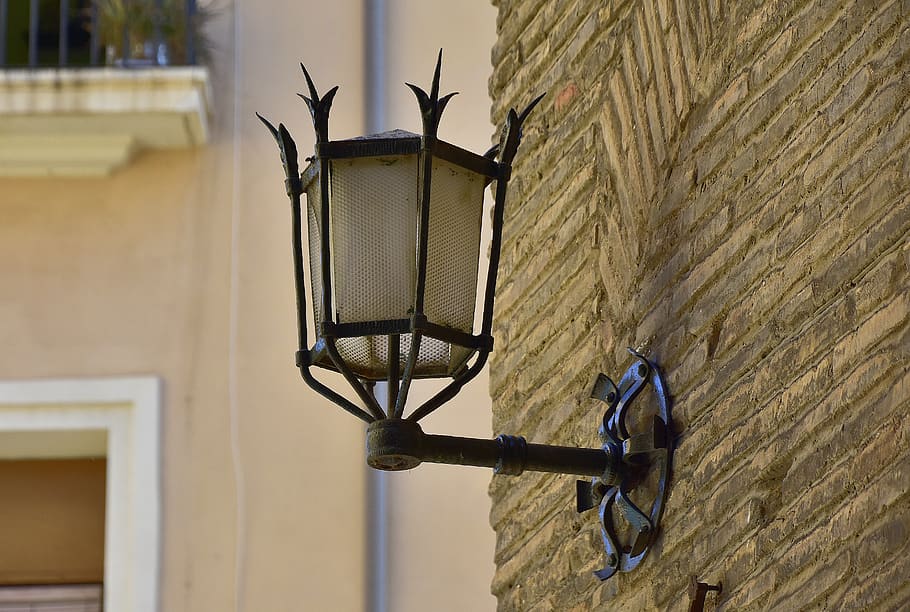 street, facade, architecture, lantern, city, glass, no people, HD wallpaper